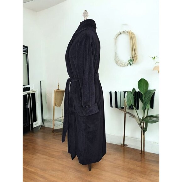 Jasmine Rose Intimates Plush Black Belted Robe - Picture 6 of 11